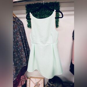 Mint Lucca sheer waffle Flare Dress
